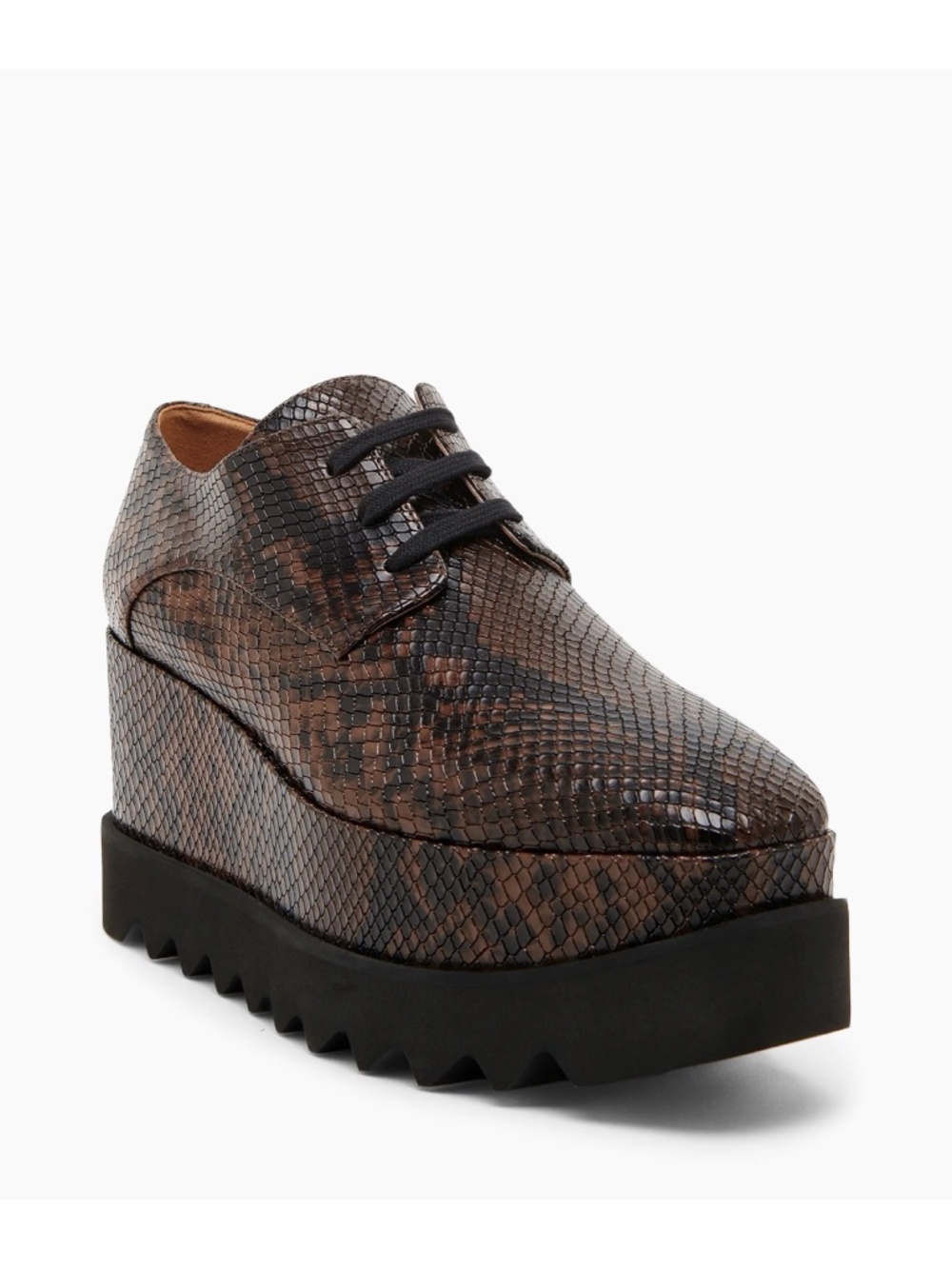Stella McCartney Elyse Snake Platform Loafers Coffee Sz 7